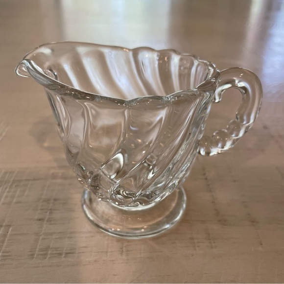 Colony Clear Mini Footed Creamer by Fostoria Heavy Swirl Pattern - Picture 4 of 13